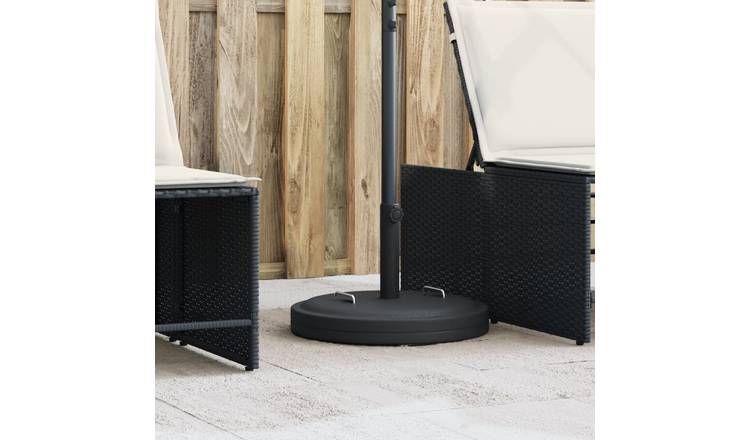 Walplus Parasol Base with Handles for dia 38 / Poles 25 - Black - 50 x 33.5 cm