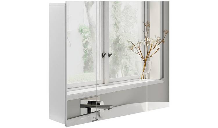 kleankin Wall Mounted Bathroom Medicine Cabinet with Mirror - White
