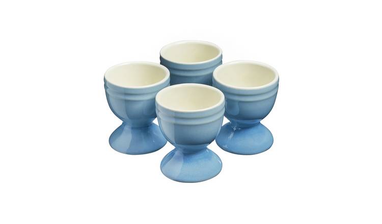 Cooks Professional 4 Piece Stoneware Egg Cup Set - Blue