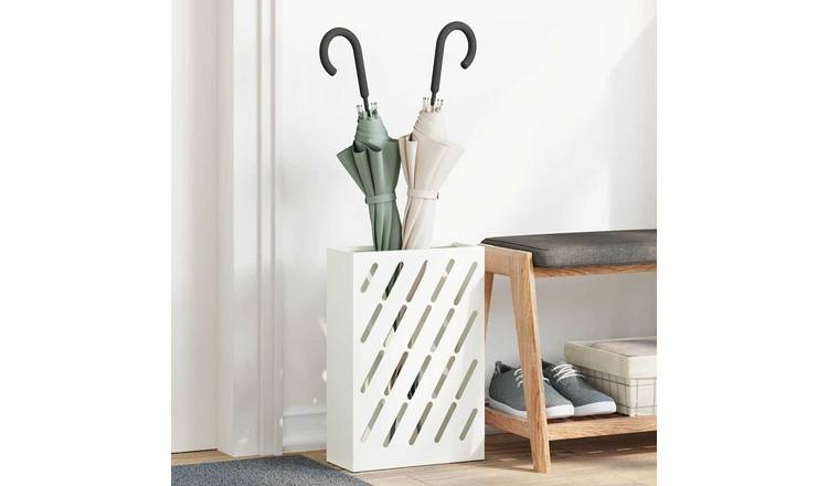 Walplus Steel Patterned Umbrella Stand - White - 28 x 12 x 41 cm