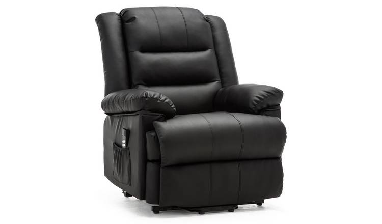 Furniture Online Loxley Dual Motor Rise Recliner Bonded Leather Chair - Black