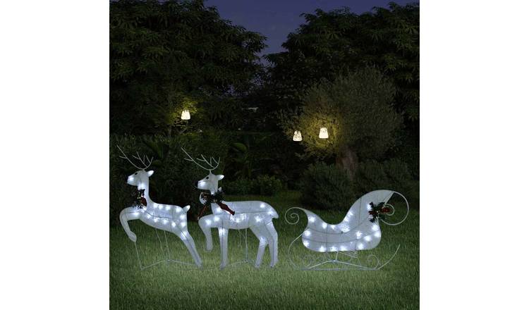 Walplus Reindeer and Sleigh Christmas Decoration 60 LEDs Outdoor - White