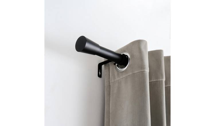 OHS 28mm Trumpet Extendable Curtain Pole 120-220cm - Black