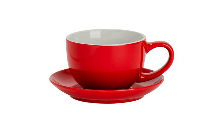 Argon Tableware Coloured Cappuccino Cup & Saucer Set