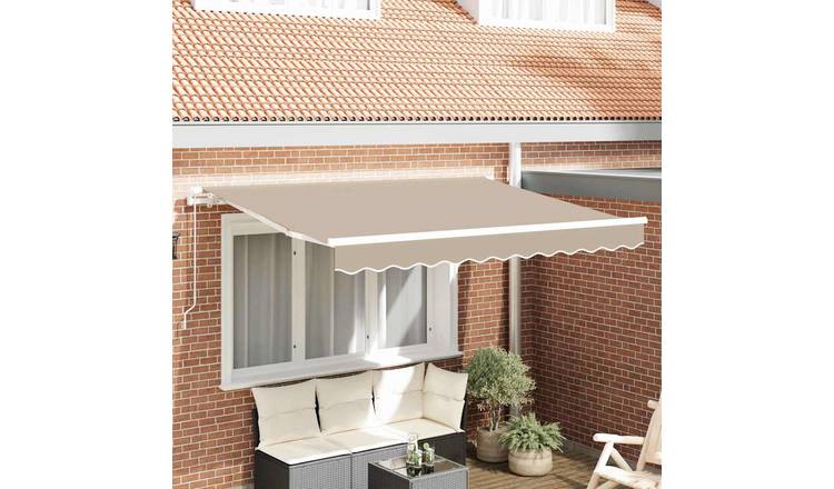 Walplus Polyester Awning Replacement - Beige - 350 x 250 cm - 3.5 x 2.5 cm
