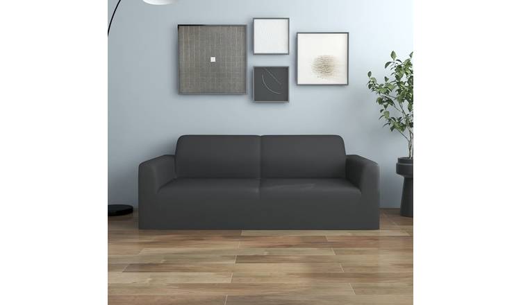Walplus Polyester 2-Seater Stretch Couch Slipcover Jersey - Anthracite