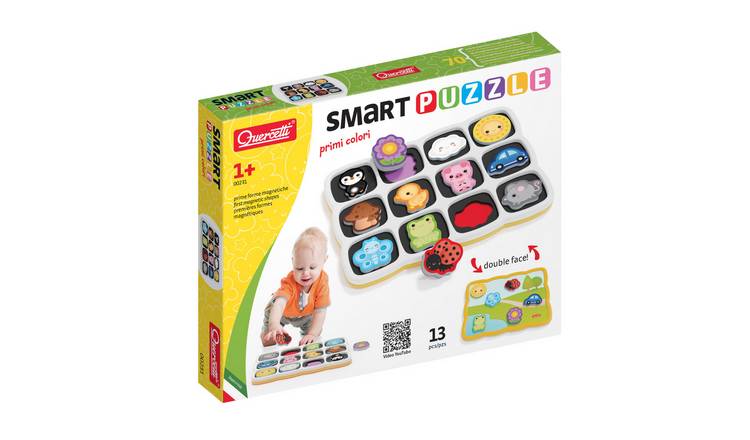 Quercetti 13 Pieces First Magnetic Shapes - Words and Colours