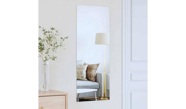 Walplus Rectangular Tempered Glass Wall Mirror - Silver - 40 x 100 cm