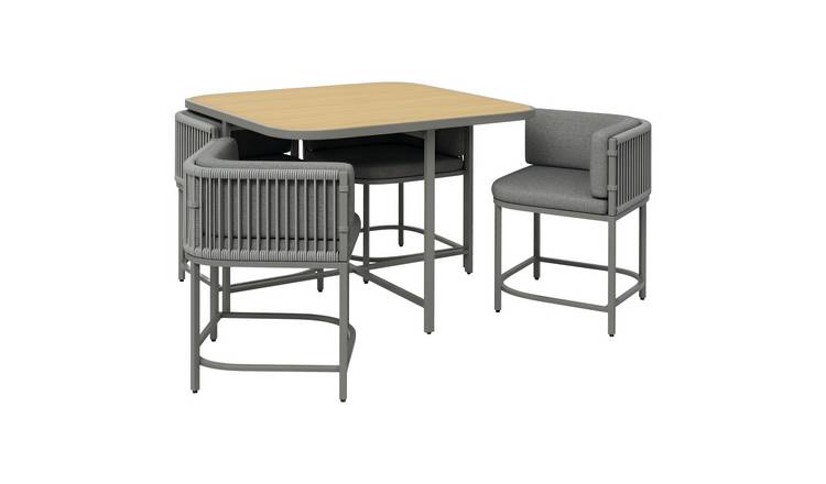 Outsunny 4 Seater Rattan Garden Furniture Set with Cushions - Grey