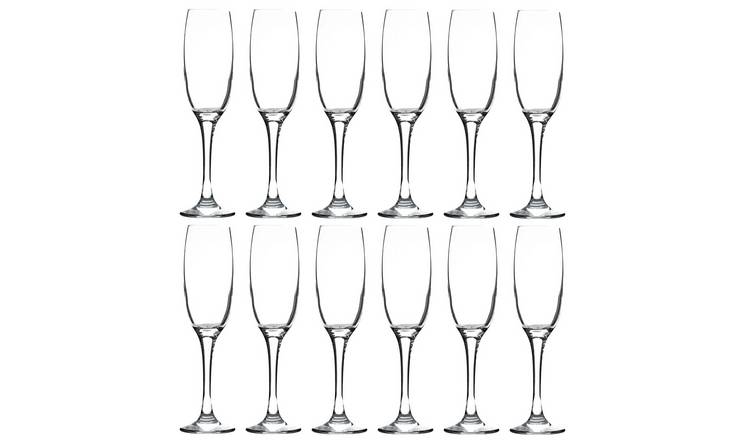 LAV Venue Glass Champagne Flutes - 220ml - Clear - Pack of 12