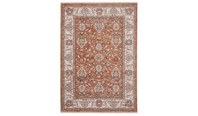 Mega Flooring Orange Traditional Bordered Rug - 80 x 150cm