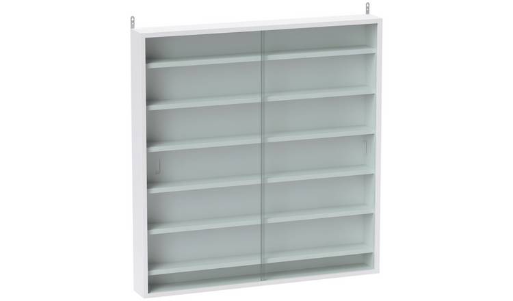 HOMCOM 7 Tier Display Cabinet with 6 Adjustable Shelves - White