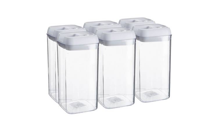 Argon Tableware Plastic Food Storage Containers - White - Set of 6