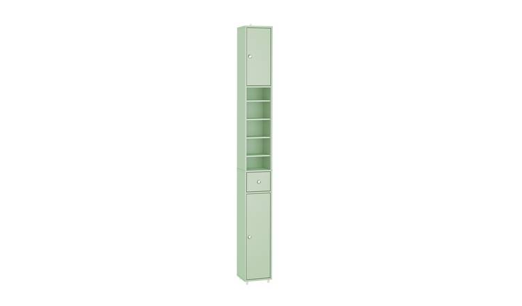 SoBuy 6 Adjustable Shelf Tall Slim Bathroom Storage Cabinet - Light Green