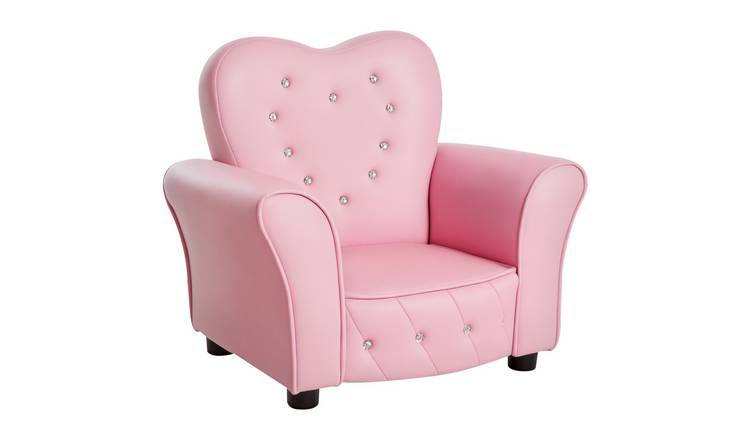 HOMCOM Toddler Armchair Princess‑Style Kids Sofa - Pink