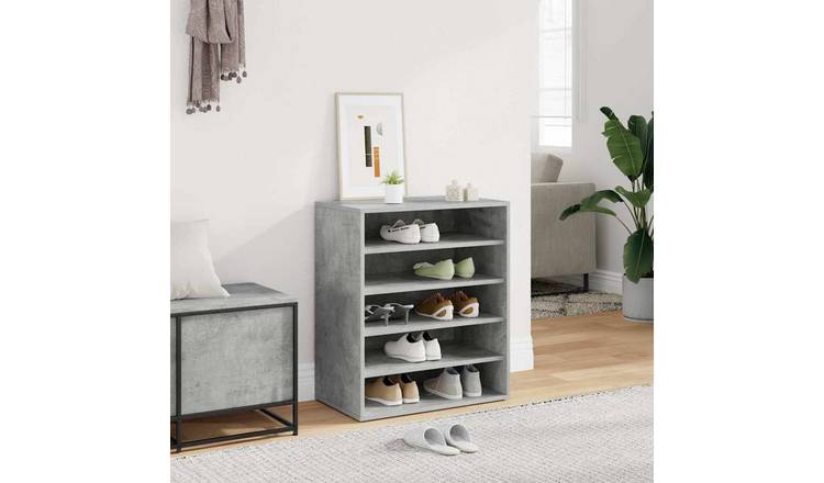Walplus Engineered Wood Shoe Rack - Concrete Grey - 60 x 35 x 70 cm