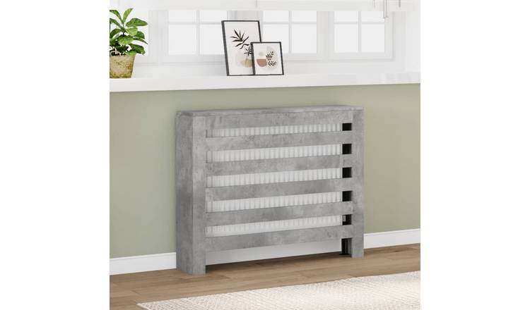 Walplus Engineered Wood Radiator Cover - Concrete Grey - 104 x 20 x 82 cm