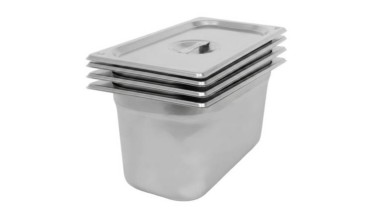 Argon Tableware Gastronorm Containers with Lids 1/3 - 5.5L - Set of 4