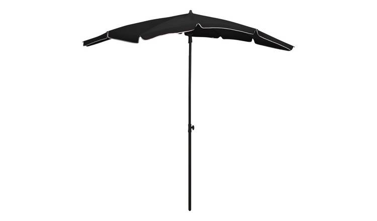 Walplus Polyester Garden Parasol - Black - 200 x 130 x 234 cm