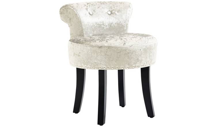 HOMCOM Velvet Dressing Table with Rubber Wood Legs - Beige
