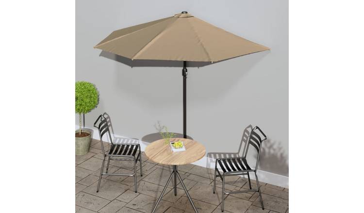 Walplus Garden Parasol - Taupe - 270 x 144 x 222 cm