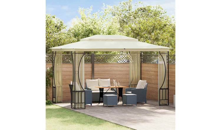 Walplus 300 x 400 x 265 cm Gazebo with Nets - Cream