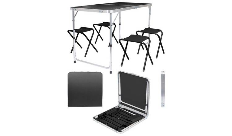 Harbour Housewares Adjustable Folding Picnic Table - Black