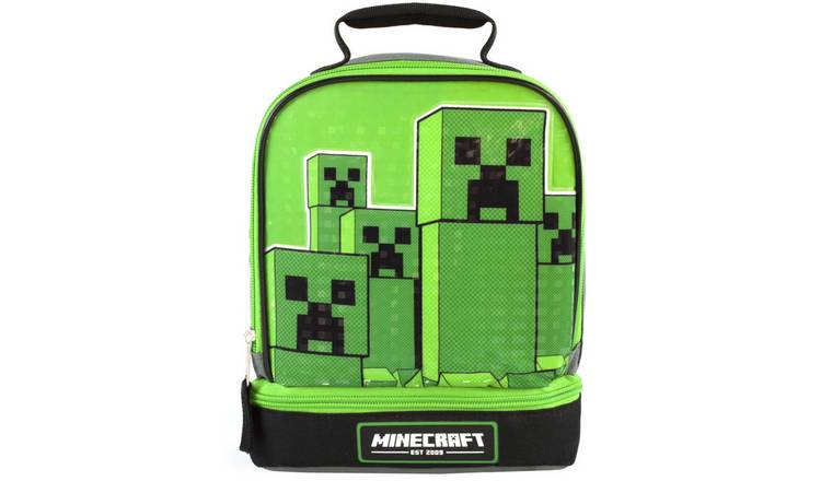 Minecraft Creeper Kids Boys Zip Lunch Bag - Black