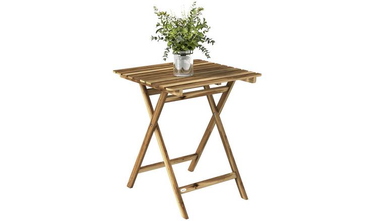 Foldable Acacia Wood Garden Table - Natural Wood