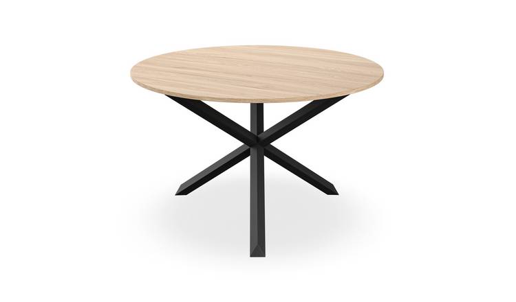 Furniture Online Malvern Round 4-6 Seater Oak Legs Dining Table - Black