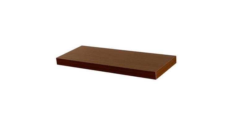 Harbour Housewares Modern Floating Wall Shelf - Walnut