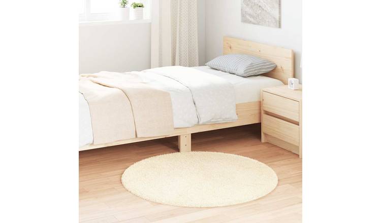 Walplus Navarra Round Polyester Rug - Cream - 100 x 100cm