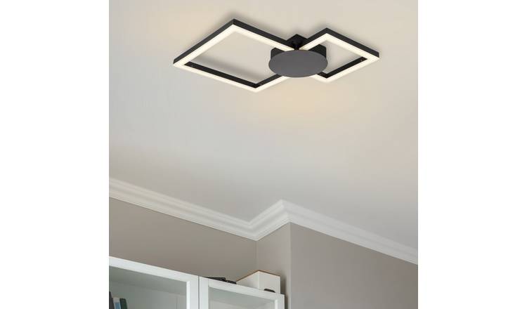 Cosylyte Miles Bathroom Double Square Integrated LED Ceiling Light - Matt Black