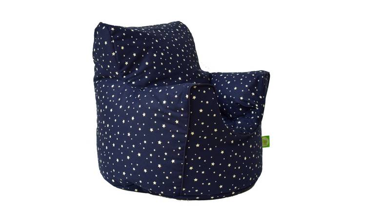 Bean Lazy Stars Cotton Bean Bag Armchair Child Teen Size Navy
