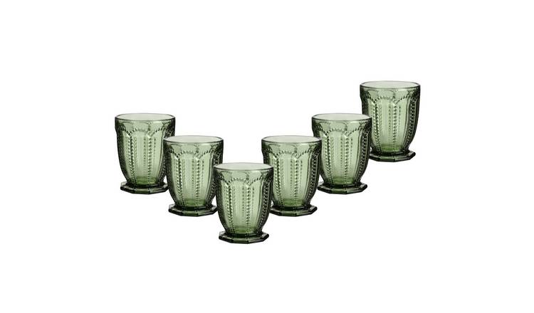 Dibor Set of 6 Bella Perle 290ml Glass Tumblers - Green