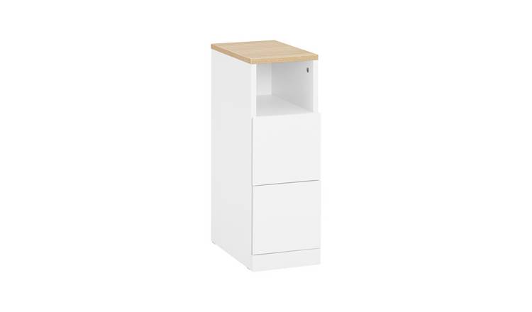 SoBuy 2 Drawer 1 Tier Narrow Bedside Table - White