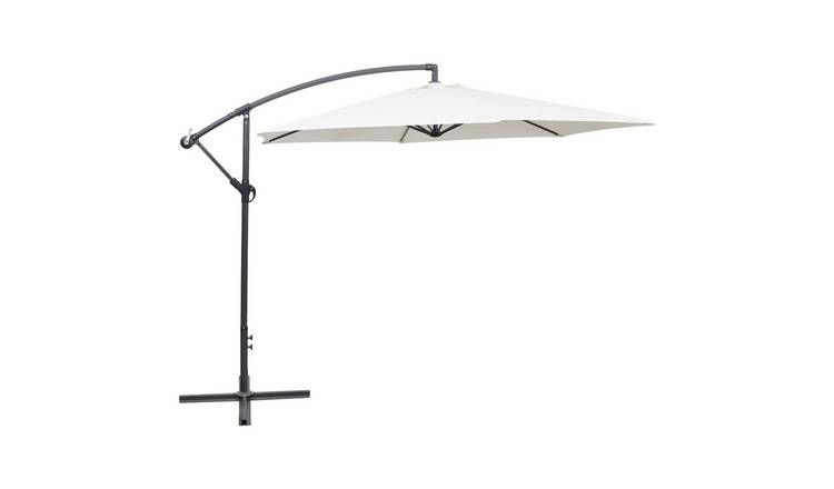 Walplus Polyester Cantilever Parasol - Sand White - dia 300 cm