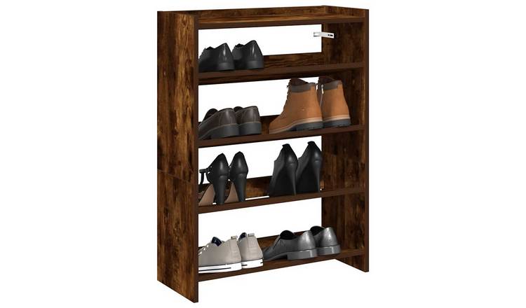 Walplus Engineered Wood Shoe Rack - Smoked Oak - 60 x 25 x 81 cm