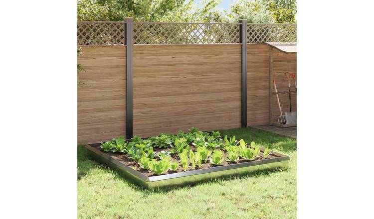 Walplus Pack of 12 Galvanised Steel Snail Fences - Silver - 100 x 3.5 x 25 cm