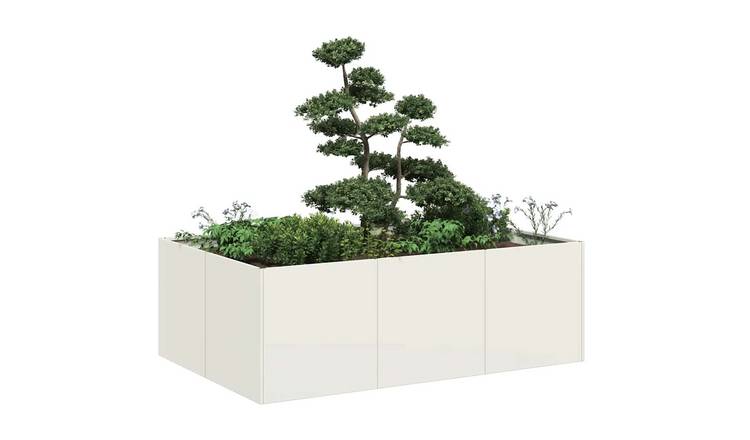 Walplus Steel Garden Planter - White - 120 x 80 x 40 cm