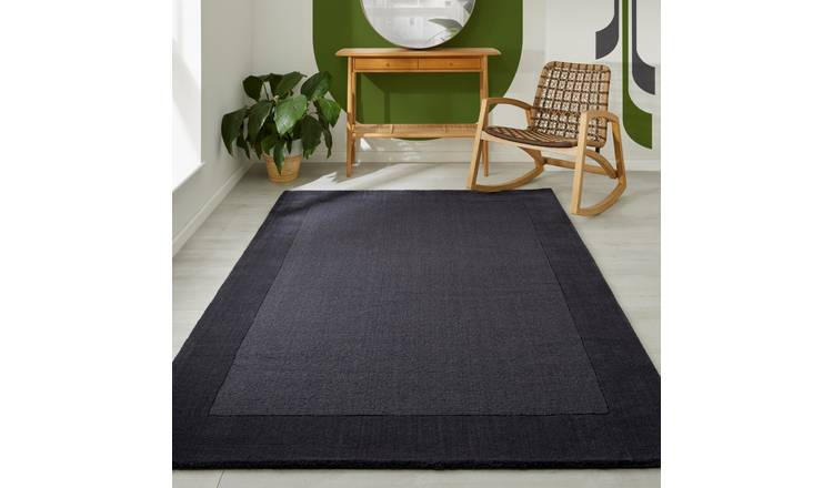 Mega Flooring Black Handmade Bordered Rug - 60 x 230cm