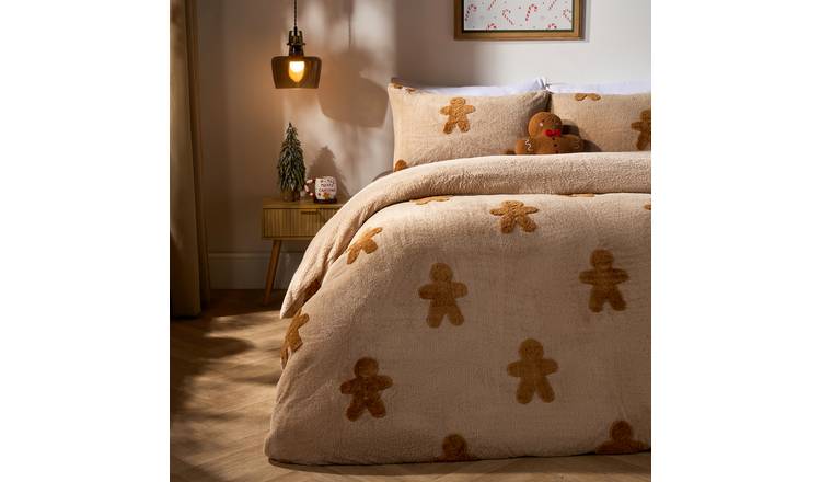 OHS Tufted Gingerbread Man Duvet Cover Set Natural - Double