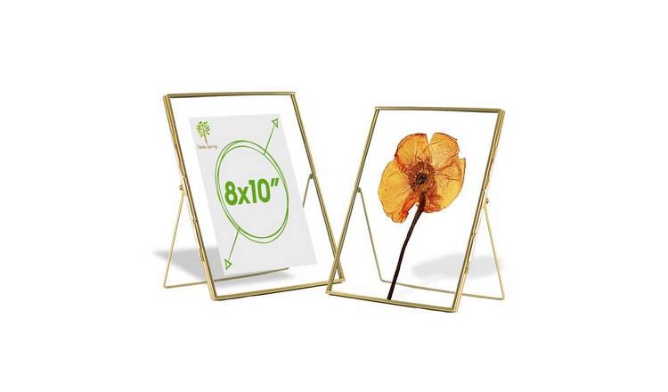 Nicola Spring Standing Metal Photo Frames - 8" x 10" - Set of 2 - Gold