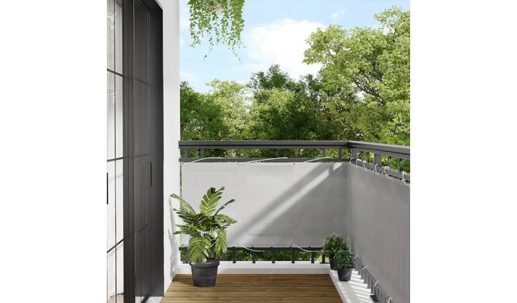 Walplus Polyester Oxford Balcony Screen - Light Grey - 75 x 300 cm