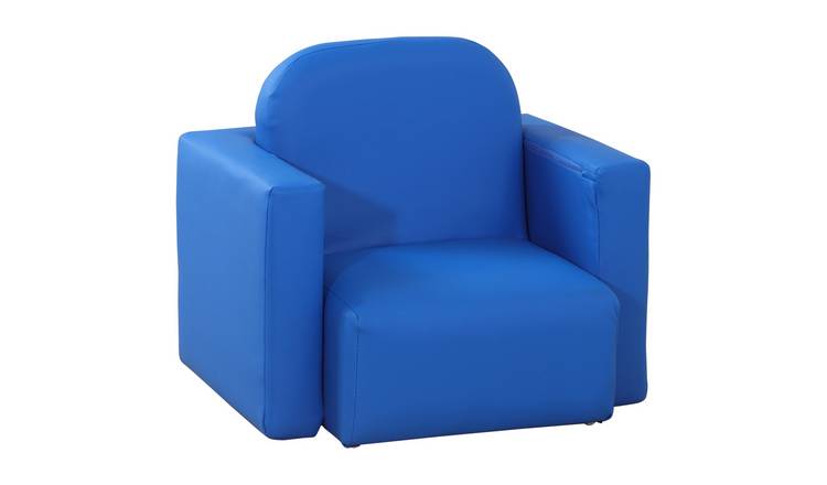 HOMCOM 2 in 1 Wooden Frame Armchair for 3 Boys - Blue