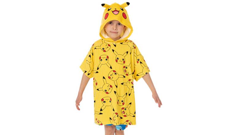 Pokemon Kids Unisex Poncho Towel 7-10 Years - Yellow