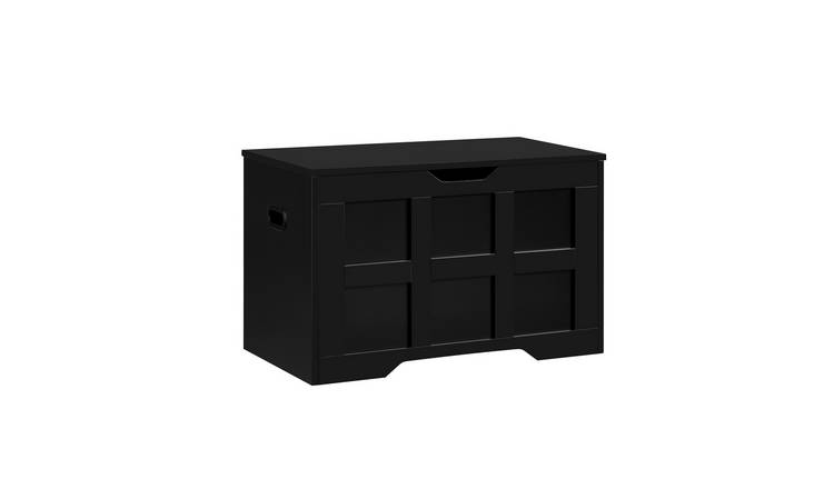 Vida Designs Small Storage Ottoman - Black