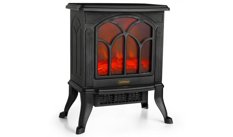 VonHaus 1500W LED Flame Electric Stove Heater - Log Burner Effect