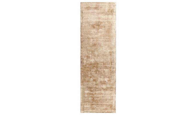 Mega Flooring Beige Handmade Plain Rug - 66 x 240cm