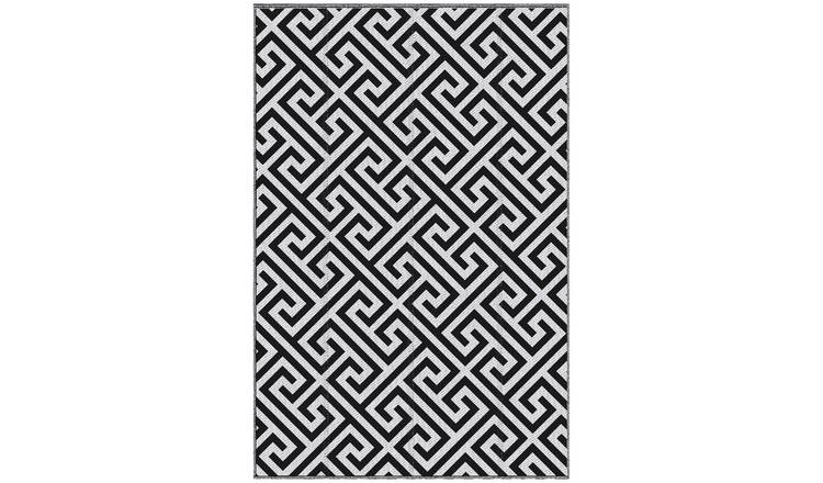 Outsunny Portable Rug for Garden Deck Picnic - Black